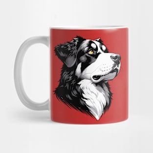 Stunning and Cool Entlebucher Mountain Dog Monochrome and Gold Portrait for Father's Day Mug